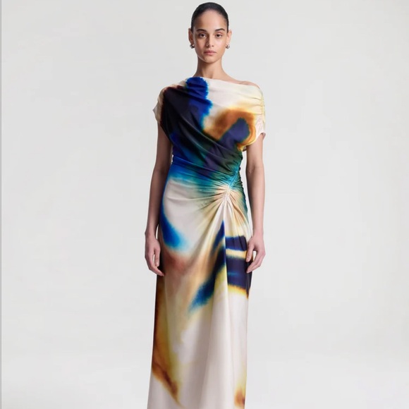 A.L.C. Dresses & Skirts - A.L.C. Penny Satin Midi Dress. In Blue and Cream